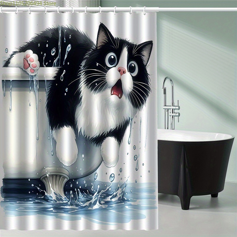 Home Bathroom Design Ideas - Divertida Cortina de Ducha con Diseño