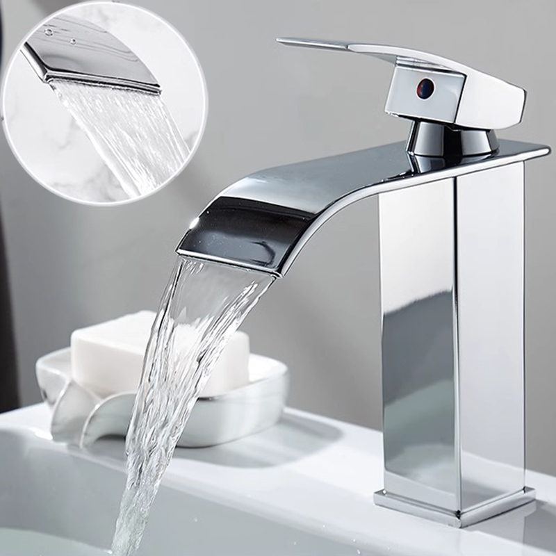 Home Bathroom Wash Basin - Lavabo en cascada, grifo alto y