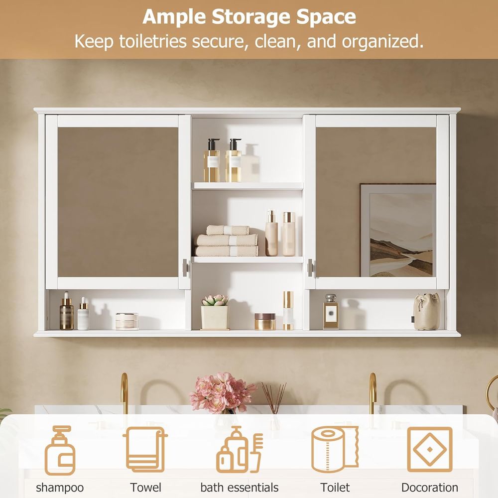 Gabinete de baño con espejo de - Home Bathroom Organizer reseña y precio