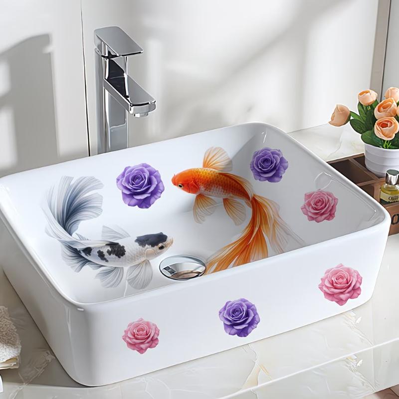 Nuevo Adhesivo Decorativo Flor - Home Bathroom Wash Basin reseña y precio