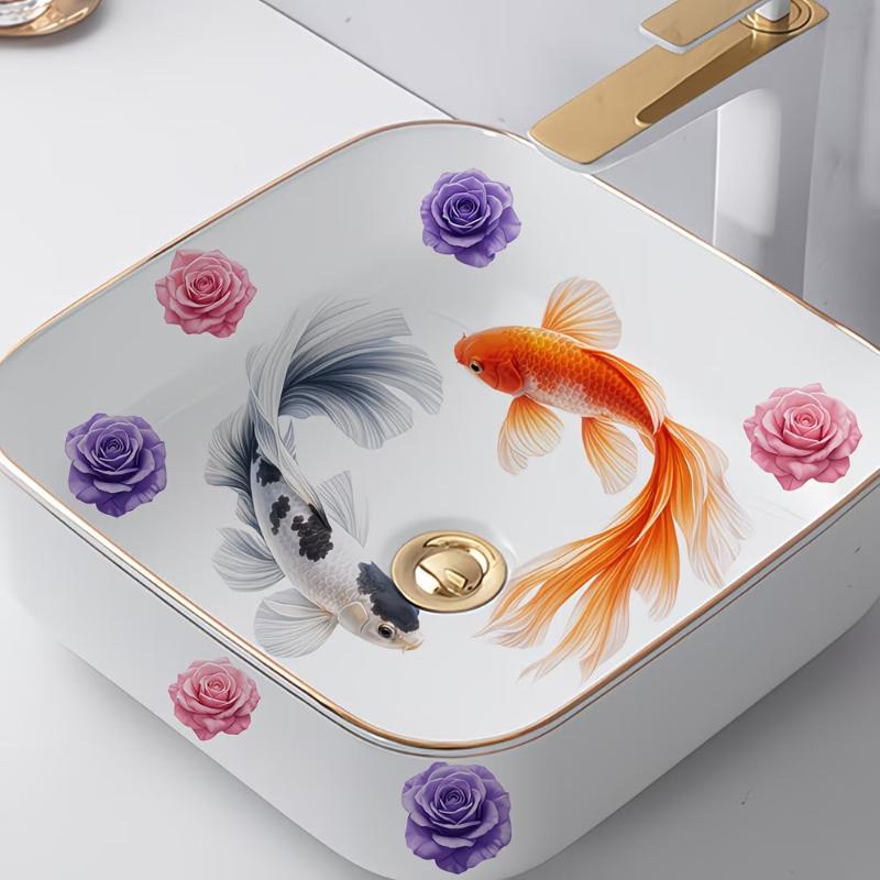 Nuevo Adhesivo Decorativo Flor - Home Bathroom Wash Basin reseña y precio