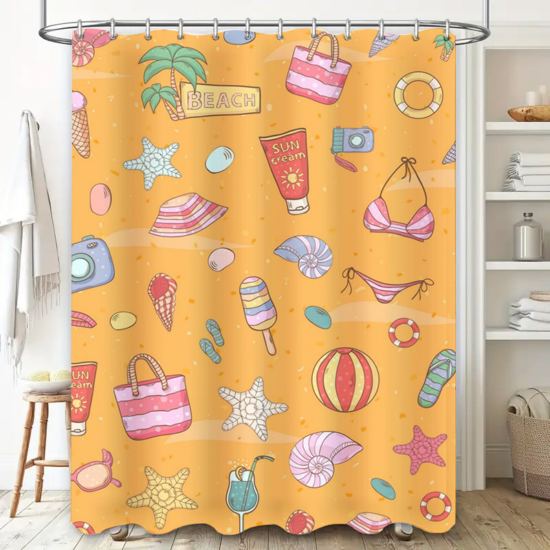 Cortina de Ducha con Tema de P - Home Bathroom Design Ideas reseña y precio